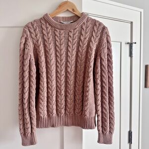 Yves Saint Laurent Cableknit Sweater in Tan, women's L
